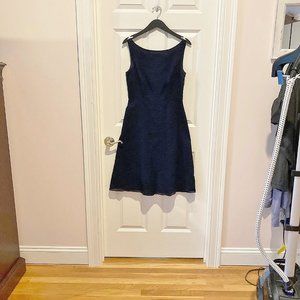 J. Crew Navy Seersucker A-Line Dress, Size 6